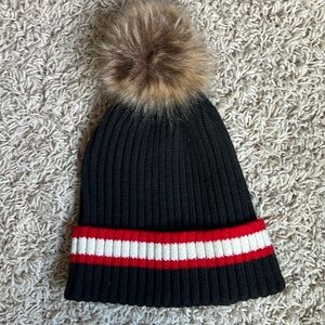 Harriet Isle Beanie with faux fur pom